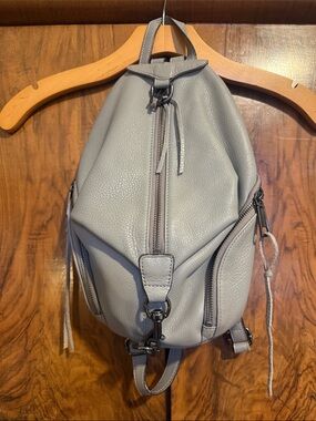 Rebecca Minkoff grey leather Julian backpack, like new